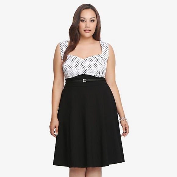 torrid Dresses & Skirts - Torrid Belted Polka Dot Swing Dress